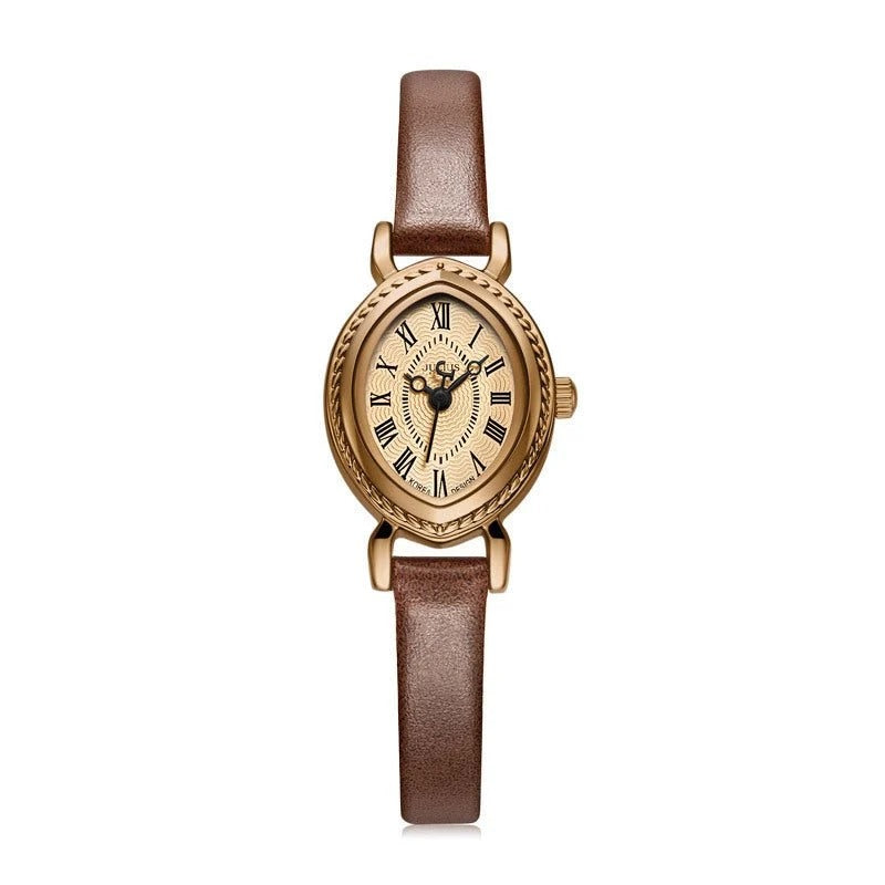Oval Belt Quartz Movement Waterproof Compact Fashion Watch